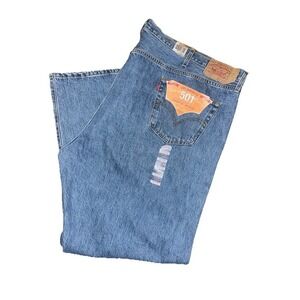 NWT Mens LEVIS 501 Original Shrink To Fit Button Fly Jeans 56 x 32 Dark Blue